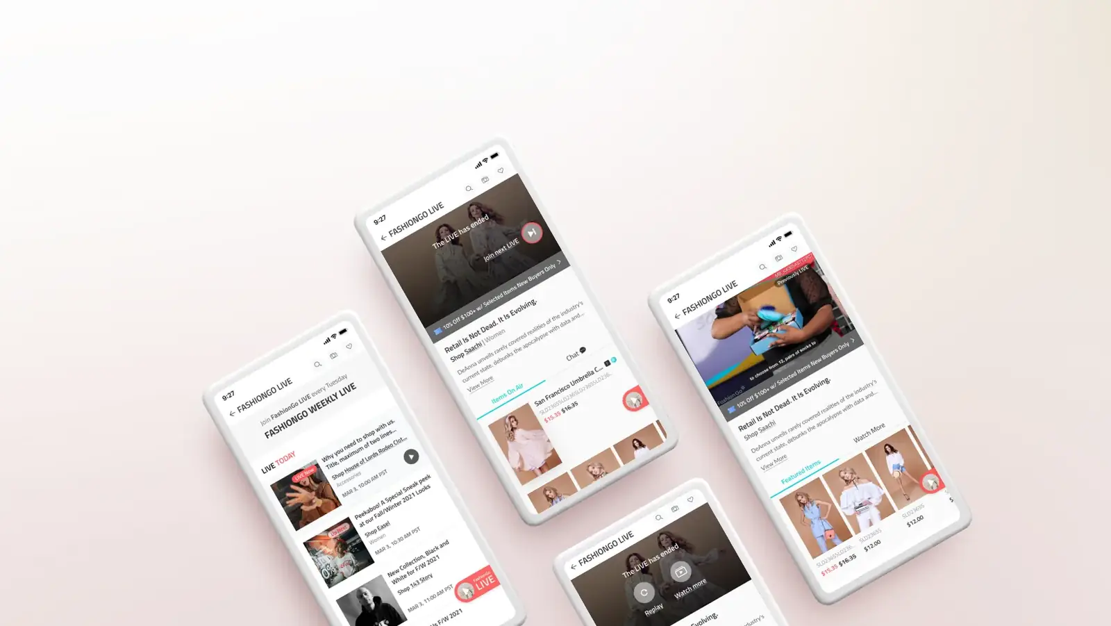 FashionGo live tradeshow on a phone